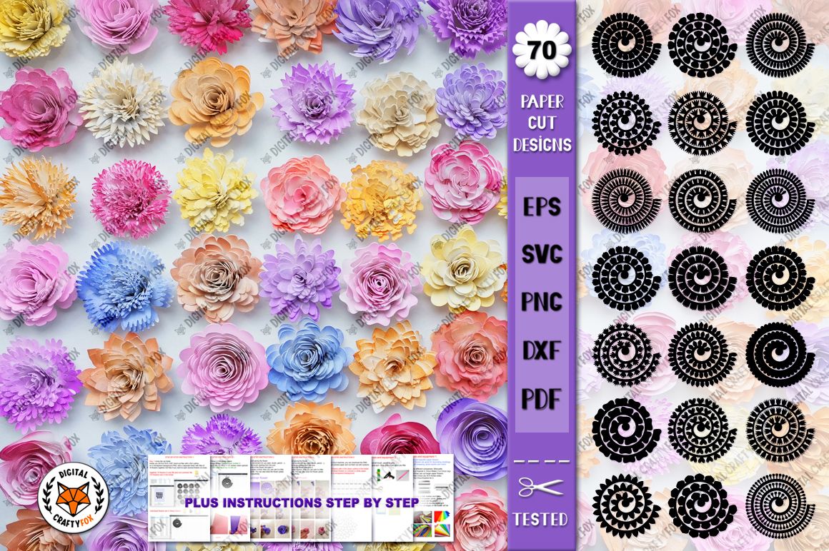 Exceptional Rolled Flowers 3D Paper Bundle