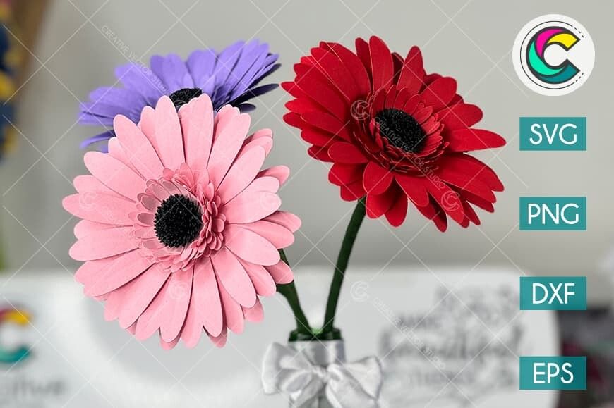 Vibrant Gerbera Flower SVG Design Asset