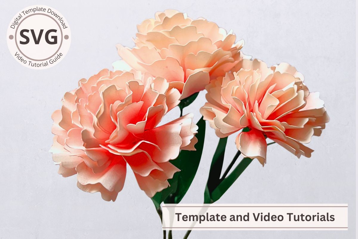 Remarkable Two-Tone Carnation Paper Flower Template