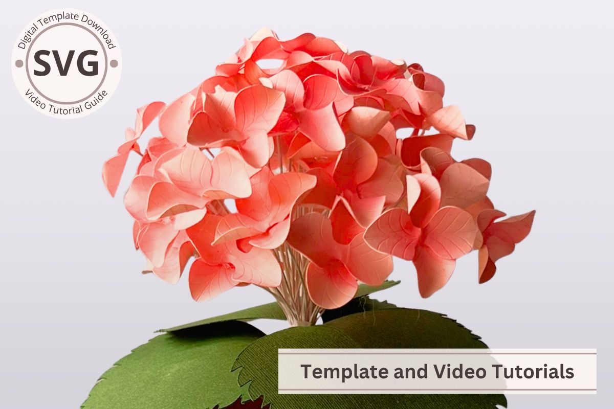 Stunning Paper Flower Hydrangea 3D SVG